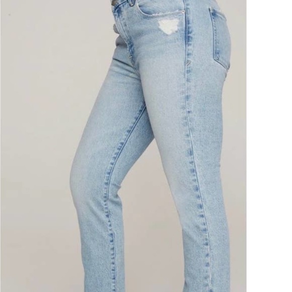 Good American Good Classic High Rise Denim Jeans Light Wash Blue Size 12 / 31 - Picture 9 of 13